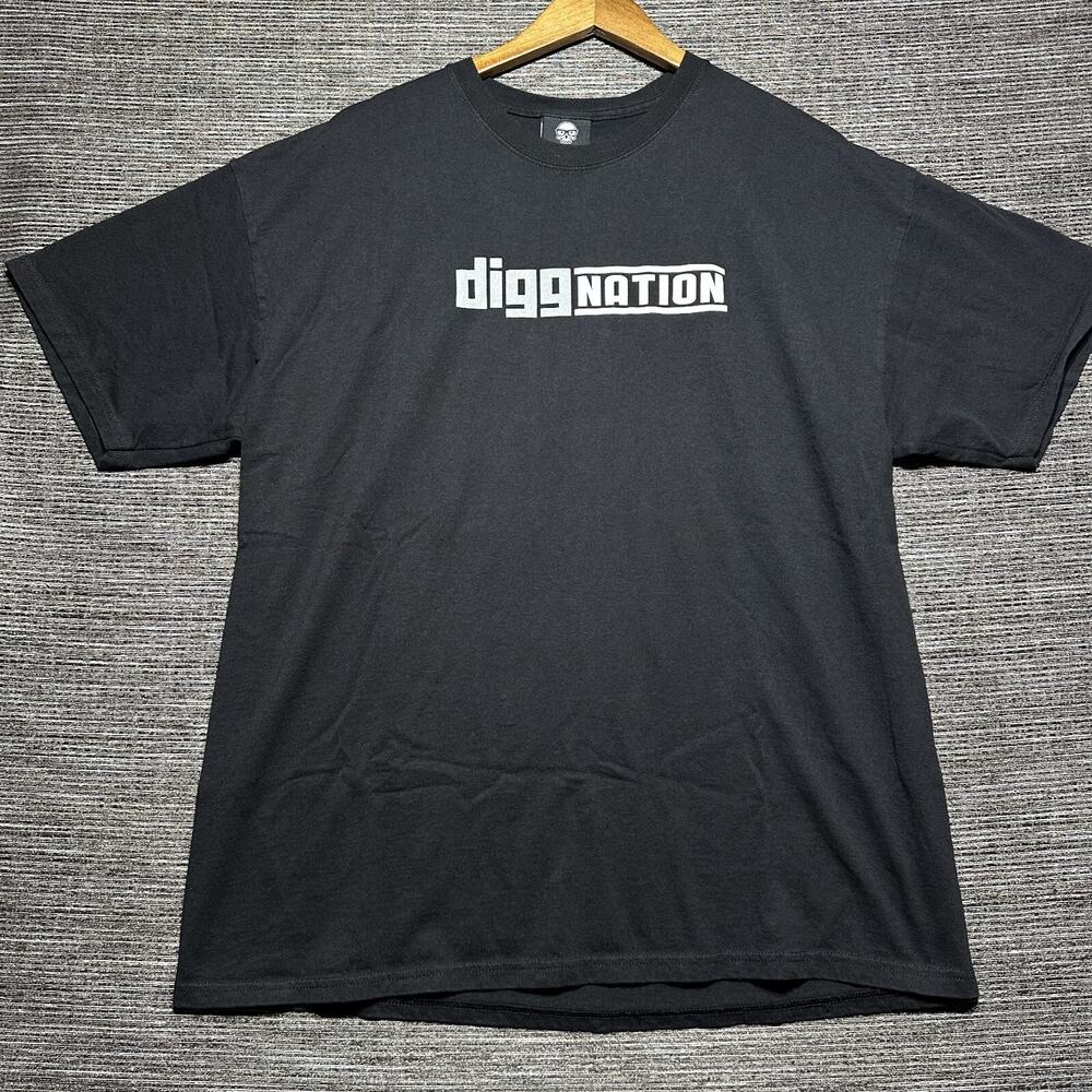 Jinx Diggnation T Shirt Men's XL Black Short Sleeve Y2K Podcast RARE